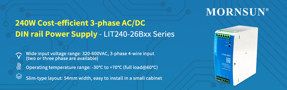 240W Cost-efficient 3-phase AC/DC DIN rail Power Supply - LIT240-26Bxx Series.jpg